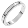 10K White 3 mm Milgrain Flat Band Size 9