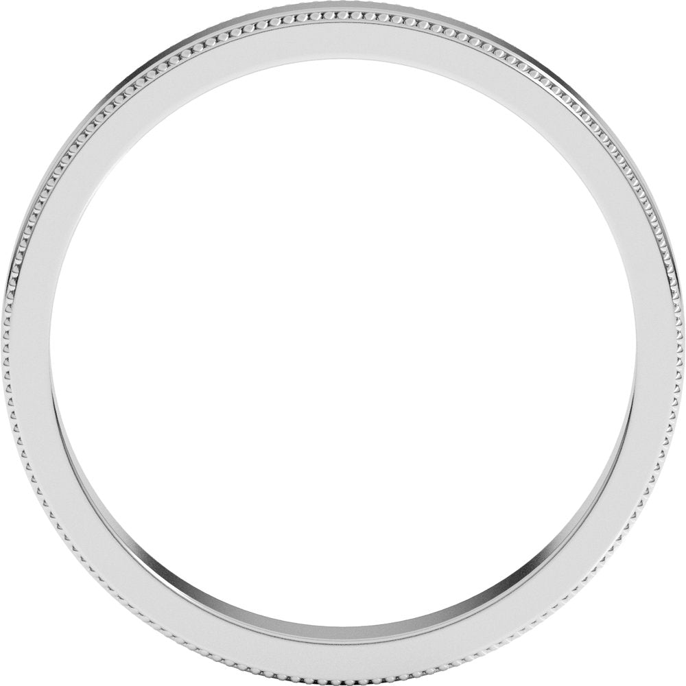 10K White 3 mm Milgrain Flat Band Size 9
