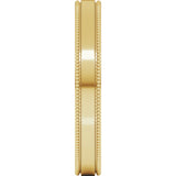 18K Yellow Gold 3 mm Milgrain Flat Band Size 9