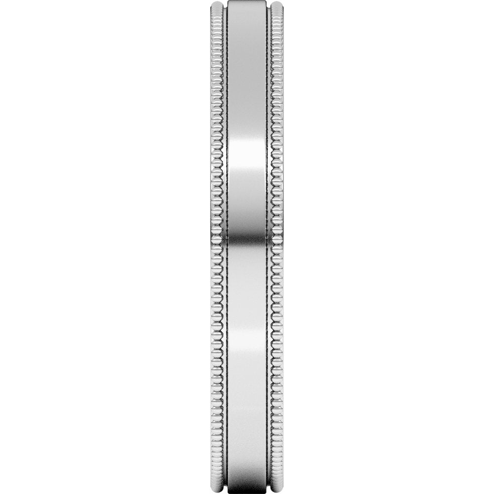 10K White 3 mm Milgrain Flat Band Size 9