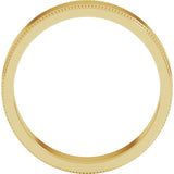 10K Yellow 5 mm Milgrain Flat Band Size 8.5