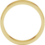 14K Yellow Gold 5 mm Milgrain Flat Band Size 7
