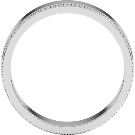 14K White Gold 5 mm Milgrain Flat Band Size 7.5