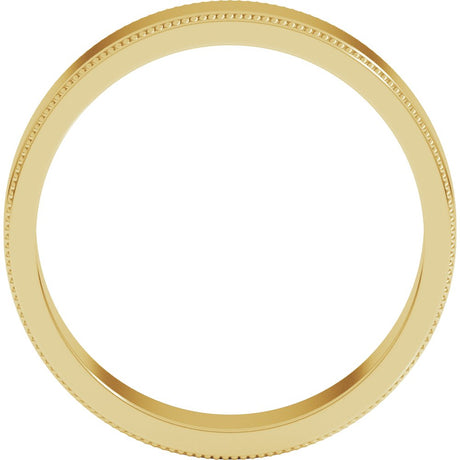 14K Yellow Gold 5 mm Milgrain Flat Band Size 6