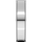 Sterling Silver 5 mm Milgrain Flat Band Size 10.5 