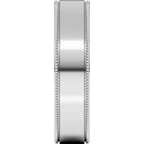 14K X1 White 5 mm Milgrain Flat Band Size 7