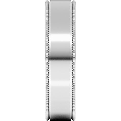 Sterling Silver 5 mm Milgrain Flat Band Size 10.5 
