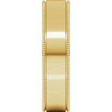 14K Yellow 5 mm Milgrain Flat Band Size 6
