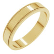 10K Yellow Gold 4 mm Milgrain Flat Band Size 8.5