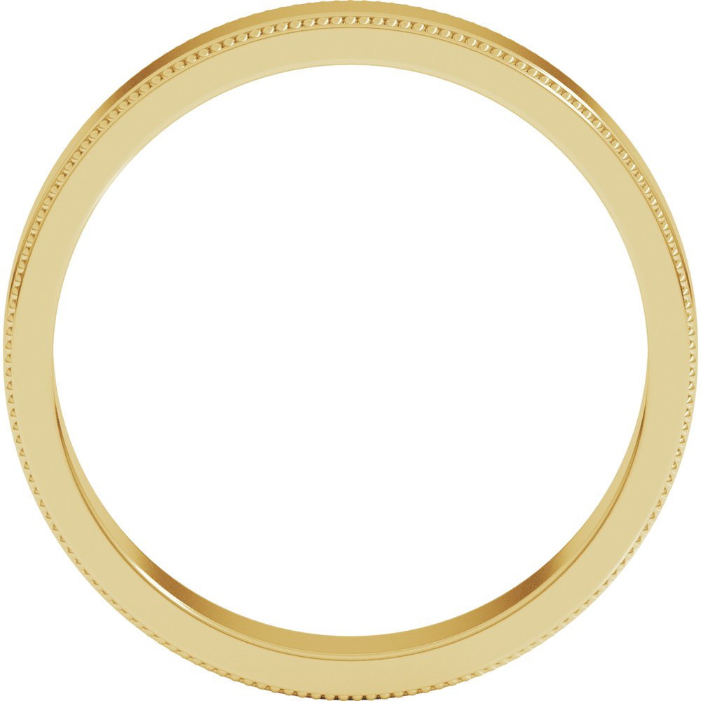 14K Yellow 4 mm Milgrain Flat Band