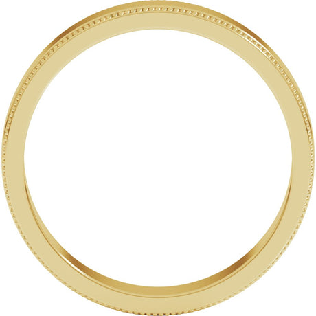 14K Yellow Gold 4 mm Milgrain Flat Band Size 4.5
