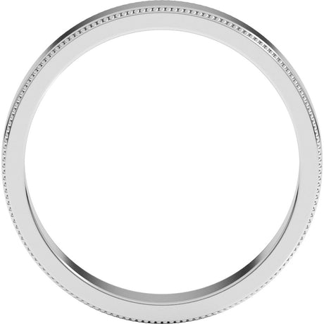 Sterling Silver 4 mm Milgrain Flat Band Size 6