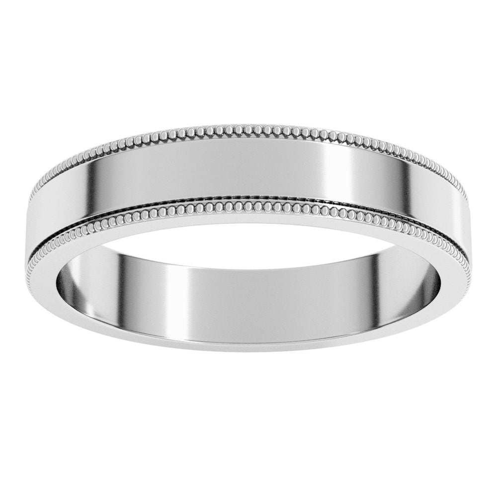 Sterling Silver 4 mm Milgrain Flat Band Size 6