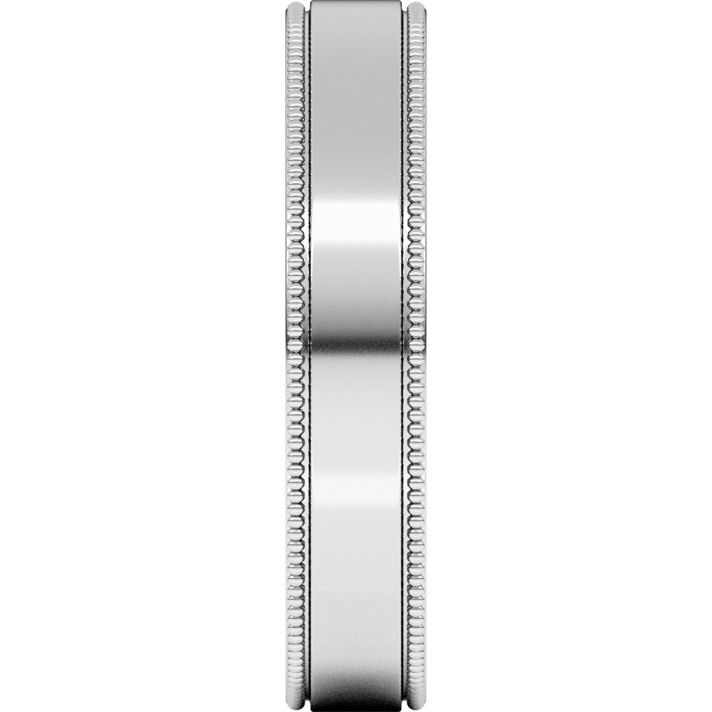 Sterling Silver 4 mm Milgrain Flat Band Size 6
