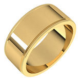 10K Yellow 8 mm Milgrain Flat Band Size 15