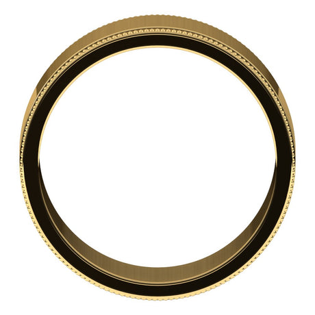 10K Yellow Gold 8 mm Milgrain Flat Band Size 8