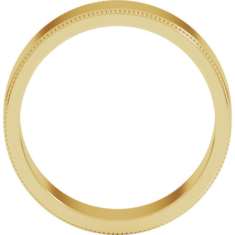 14K Yellow Gold 7 mm Milgrain Flat Band Size 11