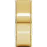 14K Yellow 7 mm Milgrain Flat Band Size 10