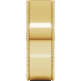 14K Yellow Gold 7 mm Milgrain Flat Band Size 11
