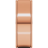 14K Rose Gold 7 mm Milgrain Flat Band Size 9.5