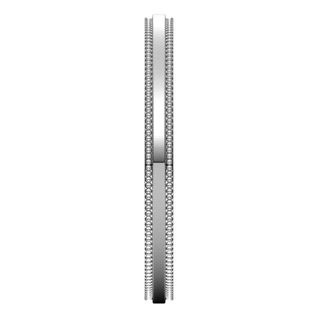 14K White 2 mm Milgrain Stepped-Edge Flat Band Size 6.5