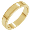 14K Yellow Gold 4 mm Milgrain Stepped-Edge Flat Band Size 8