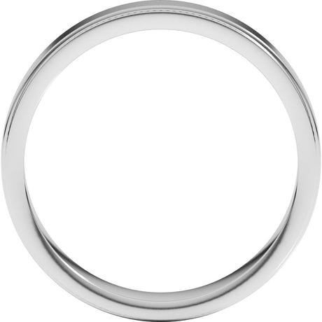 14K White 4 mm Milgrain Stepped-Edge Flat Band Size 5.5