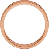 14K Rose 4 mm Milgrain Stepped-Edge Flat Band Size 5