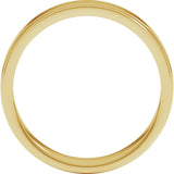 14K Yellow Gold 4 mm Milgrain Stepped-Edge Flat Band Size 8