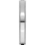 14K White 3 mm Milgrain Stepped-Edge Flat Band Size 6.5