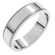 14K White 5 mm Milgrain Stepped-Edge Flat Band Size 8