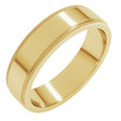 14K Yellow Gold 5 mm Milgrain Stepped-Edge Flat Band Size 8