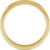 14K Yellow Gold 5 mm Milgrain Stepped-Edge Flat Band Size 8