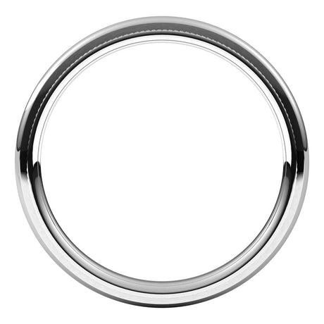 14K White Gold 2 mm Milgrain Stepped-Edge Comfort-Fit Half Round Band Size 5.5