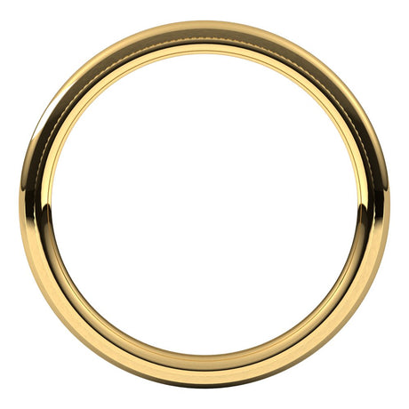 14K Yellow 2 mm Milgrain Stepped-Edge Comfort-Fit Half Round Band Size 7