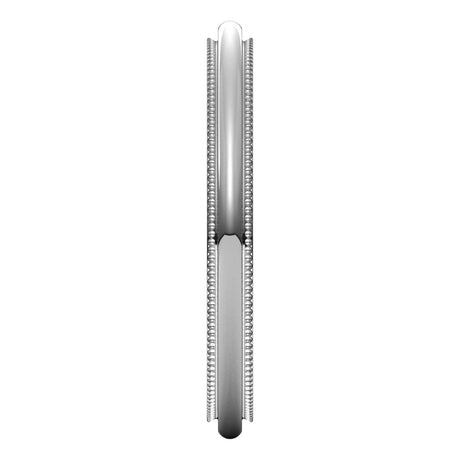 14K White Gold 2 mm Milgrain Stepped-Edge Comfort-Fit Half Round Band Size 5.5