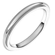 14K White 2.5 mm Milgrain Stepped-Edge Comfort-Fit Half Round Band Size 7