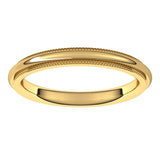 14K Yellow 2.5 mm Milgrain Stepped-Edge Comfort-Fit Half Round Band Size 7