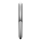 14K White Gold 2.5 mm Milgrain Stepped-Edge Comfort-Fit Half Round Band Size 7