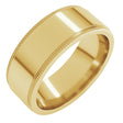 14K Yellow 7 mm Milgrain Stepped-Edge Flat Band Size 10