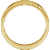 14K Yellow 7 mm Milgrain Stepped-Edge Flat Band Size 10