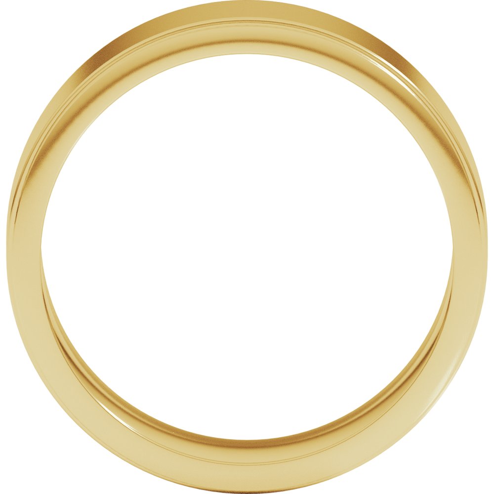 10K Yellow Gold 7 mm Milgrain Stepped-Edge Flat Band Size 8.5