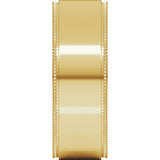 10K Yellow Gold 7 mm Milgrain Stepped-Edge Flat Band Size 8.5