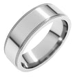 Sterling Silver 6 mm Milgrain Stepped-Edge Flat Band Size 9