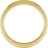 14K Yellow Gold 6 mm Milgrain Stepped-Edge Flat Band Size 11