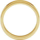 14K Yellow 6 mm Milgrain Stepped-Edge Flat Band Size 11.5