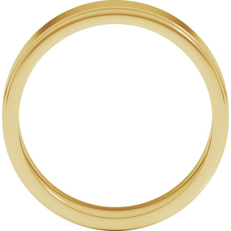 14K Yellow 6 mm Milgrain Stepped-Edge Flat Band Size 11.5