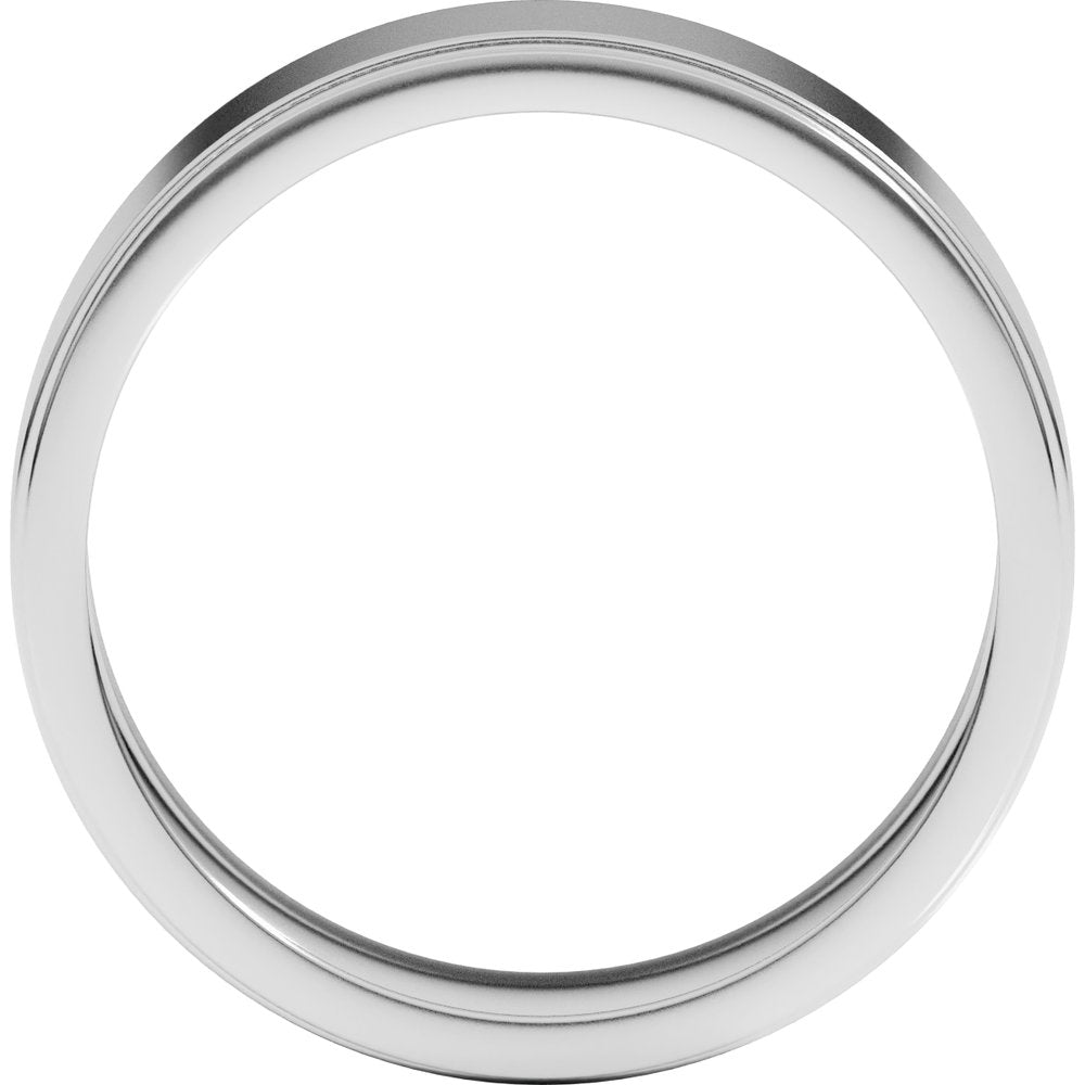 Sterling Silver 6 mm Milgrain Stepped-Edge Flat Band Size 9