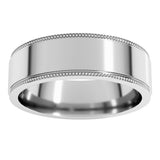 Sterling Silver 6 mm Milgrain Stepped-Edge Flat Band Size 9