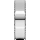 Sterling Silver 6 mm Milgrain Stepped-Edge Flat Band Size 9